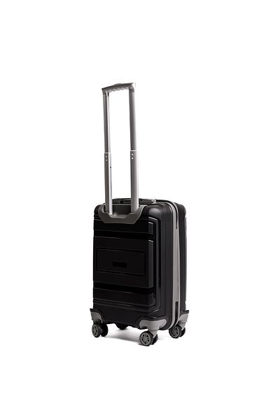 Travel POLO Cabin trolley. PP suitcase, TRAVEL POLO, A1017, 57x36x25cm. Double wheeled hand luggage, Black/Grey