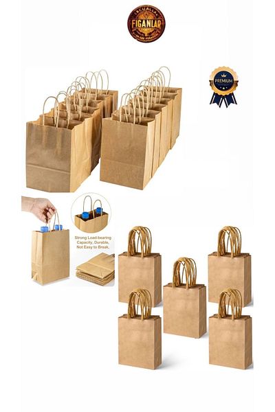 figanlar ambalaj 1St Class Brown 25X12X31Cm Kraft Twist Handle (Paper Bag/Kraft Bag/Gift Bag) 250Pcs