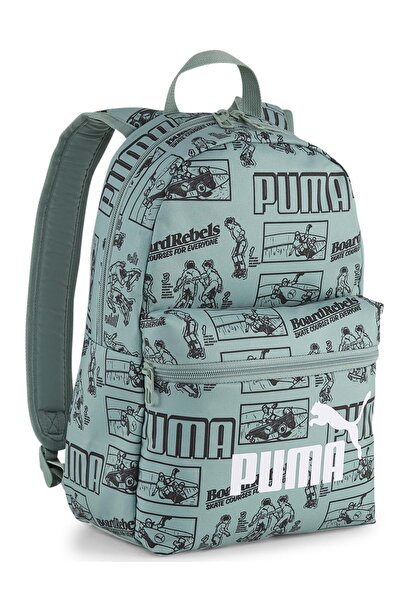 Puma Phase Aop S Bp Mini Kids Small Bag 091324 Unisex Backpack Khaki