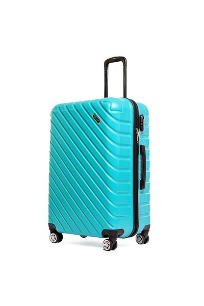 Travel POLO Trolley, TRAVEL POLO, 74x45x30cm. Checked luggage. ABS suitcase, A1001, Turquoise