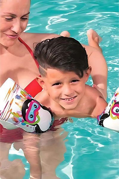 Go İthalat Children's Sea Sleeve Patterned 33X17Cm 6-12 Years Old Girl Boy Swimming Pool Sleeve Bagel Sleeve & Bagel