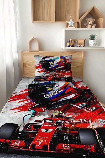 Şen Dekorasyon Racing Themed 4 Season Children's Pique Set