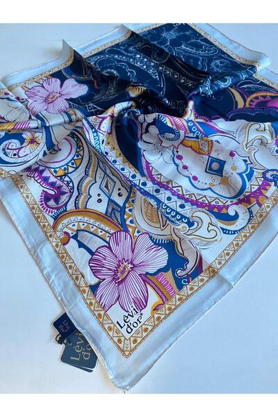 Levidor Шовковий шарф Tivil 40094 Білий з мішаним візерунком