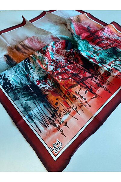 Levidor Tivil وشاح حريري 40068 نمط أحمر مختلط