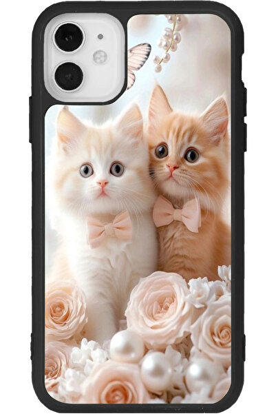 Aksel Kılıf متوافق مع هاتف iPhone 11، مطبوع، لون أسود غير لامع، سيليكون ناعم،...