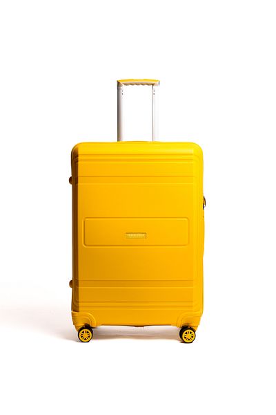 Travel POLO TRAVEL POLO Polypropylene Suitcase, A1017, 66x42x28cm. Double Wheeled Luggage, Yellow