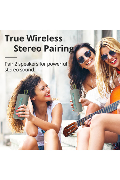 Tronsmart مكبر صوت ترونسمارت تريب ميني محمول بتقنية البلوتوث، بلوتوث 5.3، 20 ساعة، ميكروفون وقت اللعب، مقاوم للماء (رمادي)