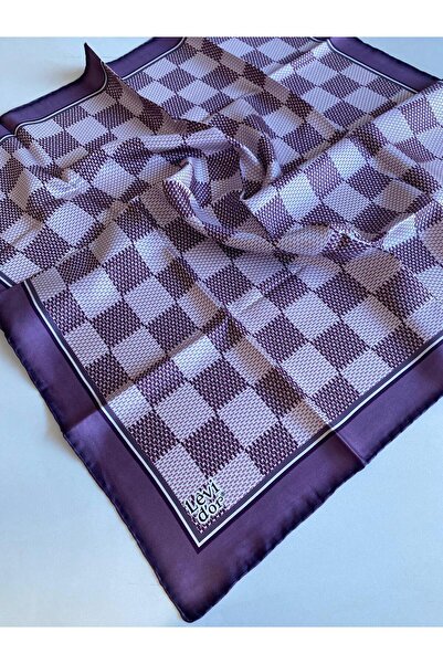 Levidor وشاح حرير تيفيل 39236 نمط مختلط أرجواني