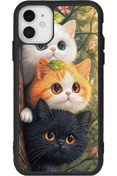 Aksel Kılıf متوافق مع هاتف iPhone 11، مطبوع، لون أسود غير لامع، سيليكون ناعم،...