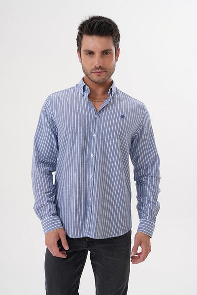 Catto Peak Men's Striped 100% Cotton Regular Men's Shirt
