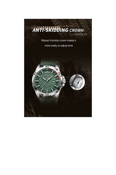 Naviforce Naviforce Men's Analog Sports Watch with Green Leather Strap