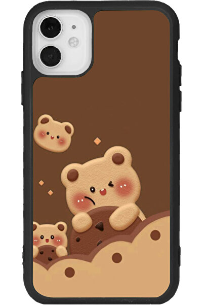 Aksel Kılıf متوافق مع هاتف iPhone 11، مطبوع، لون أسود غير لامع، سيليكون ناعم،...