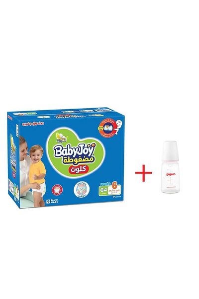 BabyJoy Baby Joy Cloth Diapers Size 6 64 Pieces Box + Pigeon Plastic Bottle 120ml