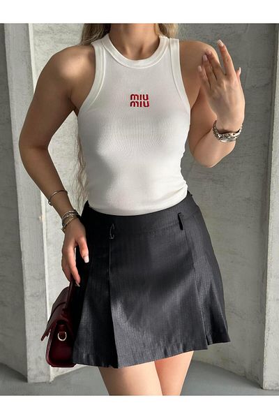 FERZOLAİO Miu White Tank Top Blouse
