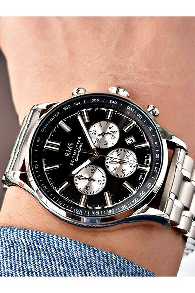 Romanson Function 24 Months Guarantee Steel Cord Steel Case Men's Wrist Watch 1579.02Sz