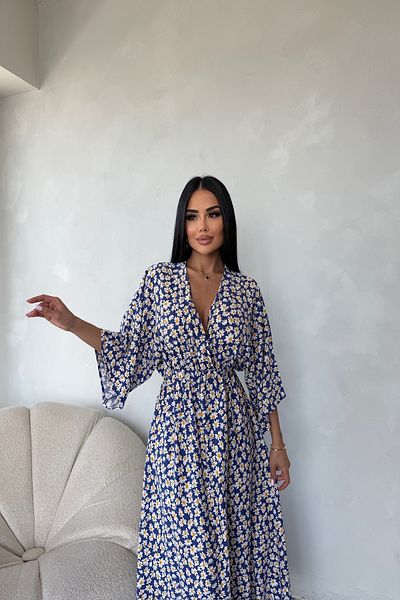 LİLA İSTANBUL Rochie de vară cu mânecă liliac cu guler dublu din țesătură din viscoză