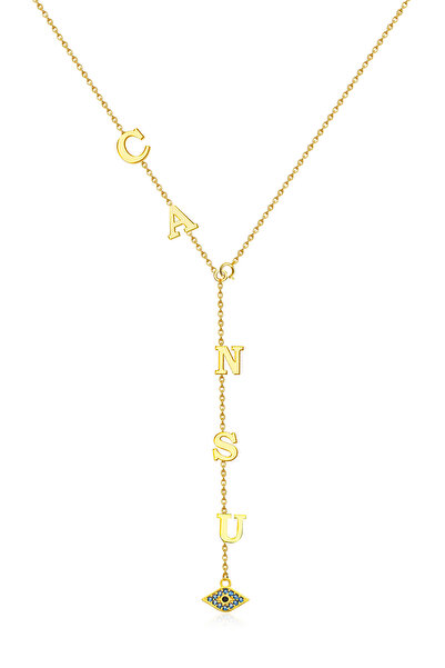 Tasarlatak 925 Ayar Gümüş Altın Kaplama Kişiye Özel Y Kolye – İsimli Harf ve ...