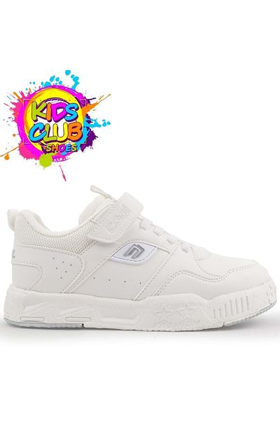 Kids Club Shoes Cool Prax Sneaker Orthopedic Sole Unisex Kids Sneakers White