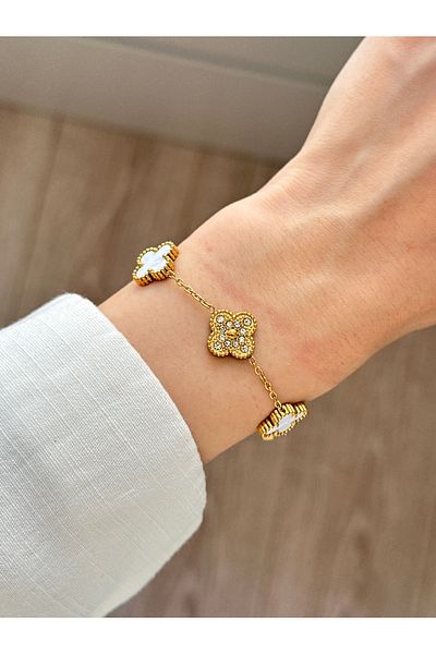 YOUES JEWELRY 316L Steel Bracelet Pearlescent Women Men Unisex Bracelet Double Sided Bracelet