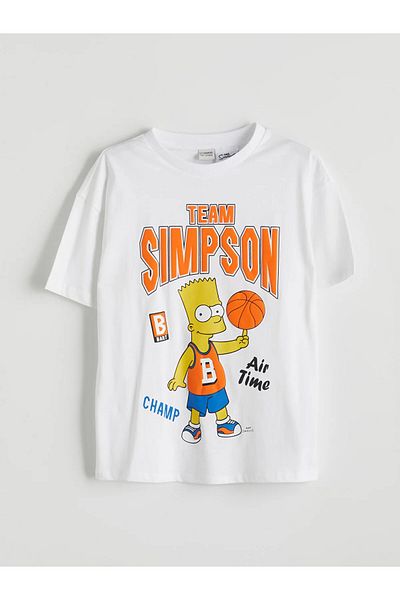 LC Waikiki Crew Neck Simpson Printed Boys' T-Shirt