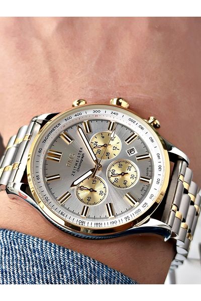 Romanson Function 24 Months Guarantee Steel Cord Steel Case Men's Wrist Watch 1579.06Sz