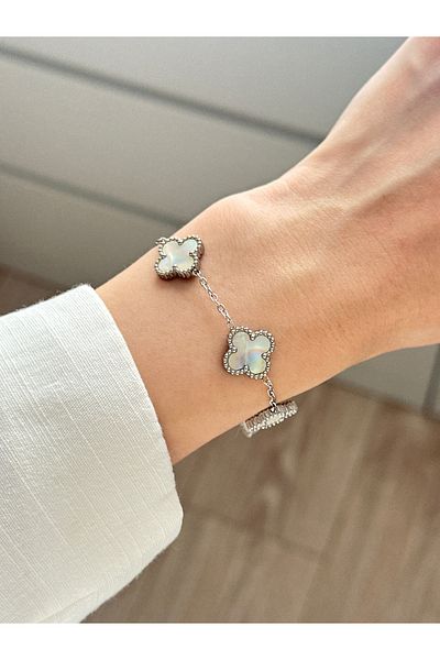 YOUES JEWELRY 316L Steel Bracelet Pearlescent Women Men Unisex Bracelet Double Sided Bracelet