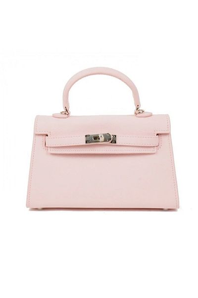 Generic Baby pink handbag and shoulder bag with leather strap