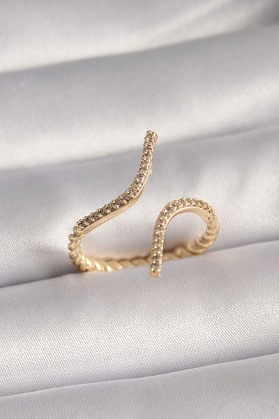 Skygo Brass Gold Color Zircon Stone Women's Ring - TJ-BYK3094