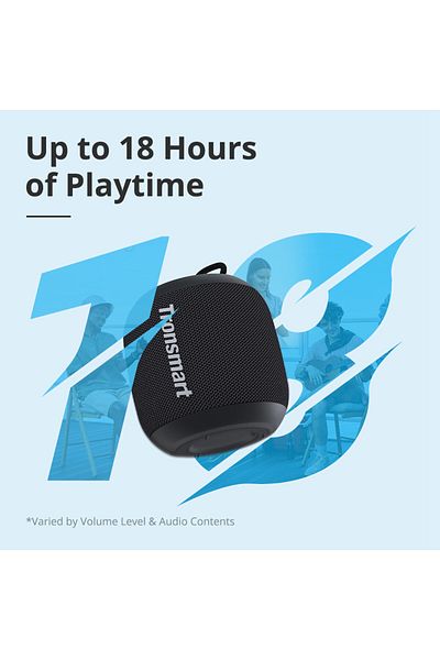 Tronsmart مكبر صوت محمول ترونسمارت T7 ميني 15 وات، بلوتوث 5.3، مقاوم للماء IPX7، بطارية تدوم حتى 18 ساعة - أسود