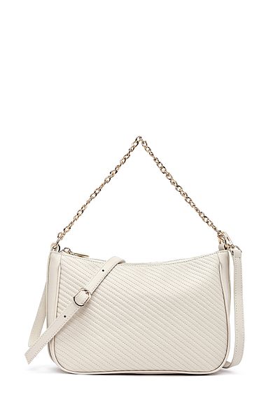 Derimod Women's Cream Long Strap Quilted Crossbody Bag 25Sbd2022Kp
