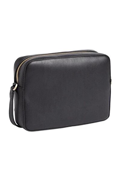 Calvin Klein حقيبة كتف نسائية من الجلد بسحاب للاستخدام اليومي باللون الأسود مع شعار العلامة التجارية ZW0ZW02643