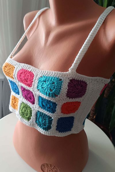 Dilek Yıldırım Organic Hand Knitted Special Design Crop Bustier
