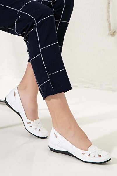 KOCAMANLAR Ayakdaş 0-9482 Pantofi de damă Balerina ALBI