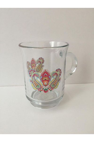 LAV Island Patterned Glass with Handle 250Cc - 1 Pc