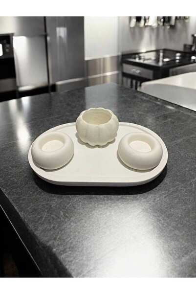 EM&MA DESİNG Dörtlü Set 2 standart 1 Bal kabağı şekilli mumluk ve 24 e 15 cm ...