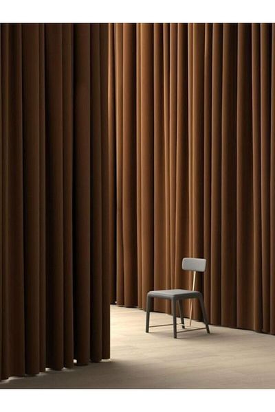 Karesi Yiğit Curtain Brown Extraphore Gathered Island Background Curtain
