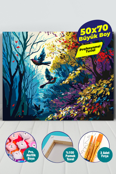 Picasso World Hobby Art Sayılarla Boyama Numaralı Tuval Seti Fırça Boya Dahil...