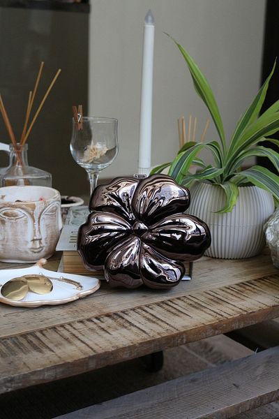Moom Bag Geantă de seară pentru femei, acoperită cu mica platină, cu modele florale