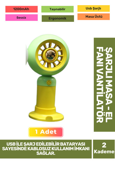 Carlburn Sessiz 2 Kademeli Hafif Kablosuz 1200mAh Pervaneli Taşınabilir Usb Ş...