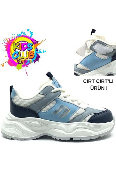 KCMN Cool Birian Lace Look Velcro Sneaker Pantofi sport ortopedici pentru copii ALBASTRU ÎNCHIS