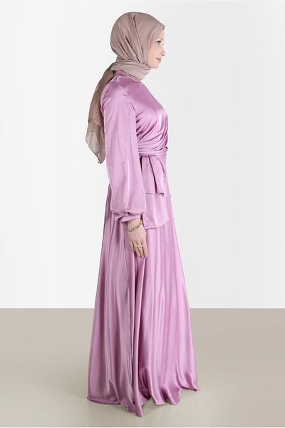 Alvina Satin Evening Dress - Side Detail 50217