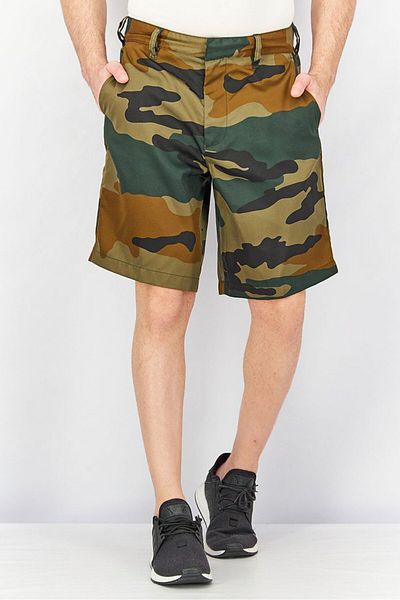 Diesel Men Camouflage Basic Shorts, Olive, Brown And Black