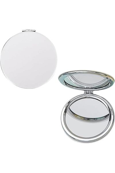 Other Small Round Folding Pocket Mirror for Travel (White - Circular)