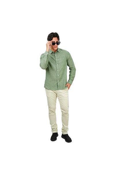 Giordano Men's Linen Cotton Poplin Shirt
