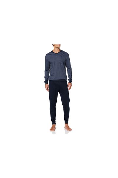 Calida Pyjama Lang Für Herren In Blau
