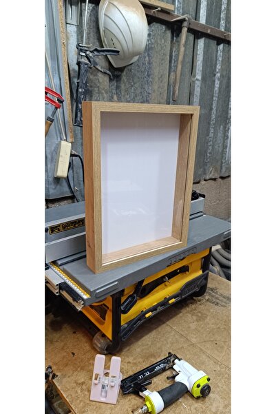 Home Emass Kuru Gül ahşap Gelin Çiçeği Çerçevesi 35 X 25 Safir Meşe Pleksi Camlı