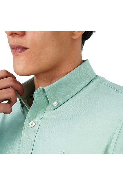 Giordano Men's Cotton Oxford Full Opening Long Sleeve Slim Fit Shirt