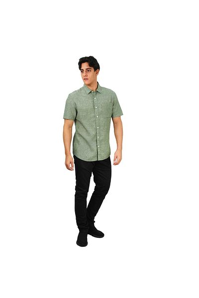 Giordano Men's Linen Cotton Poplin Short Sleeve Shirt
