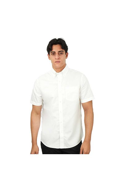 Giordano Men's Wrinkle-Free Short Sleeve Cotton Oxford Shirt