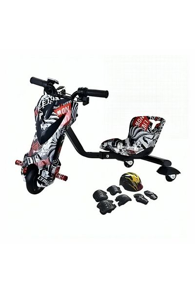 Generic Electric Drift Scooter | Small | 36V | Black | Modern Graphic Design 3 Wheels